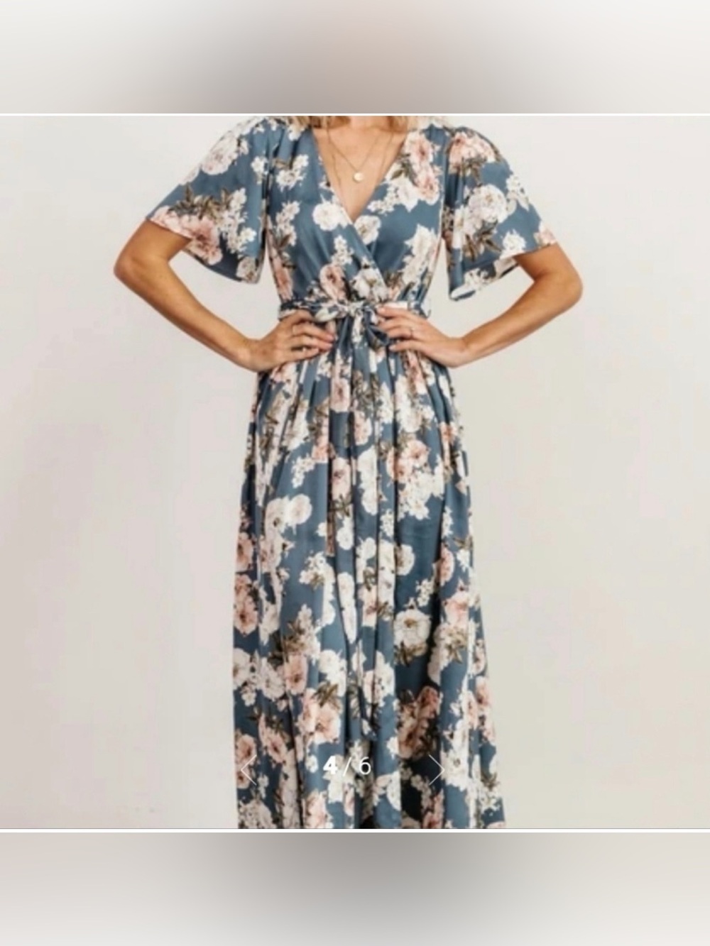 NWT BALTIC BORN Sicily Satin Maxi Dress | Blue Floral. Size XXXL - Picture 2 of 11